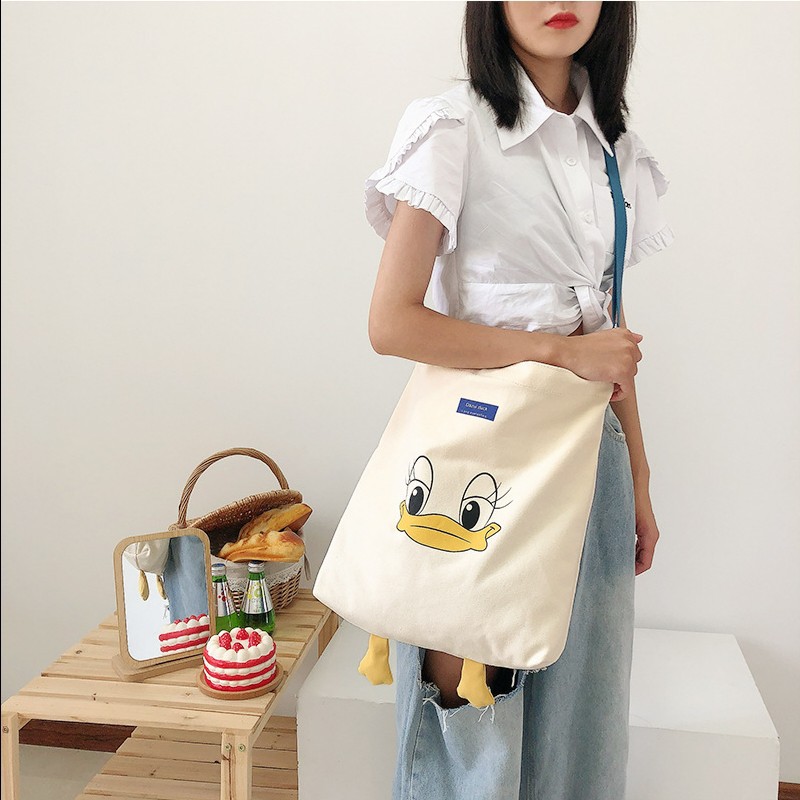 TC-39 tas kanvas canvas wanita import jepang tas selempang bebek