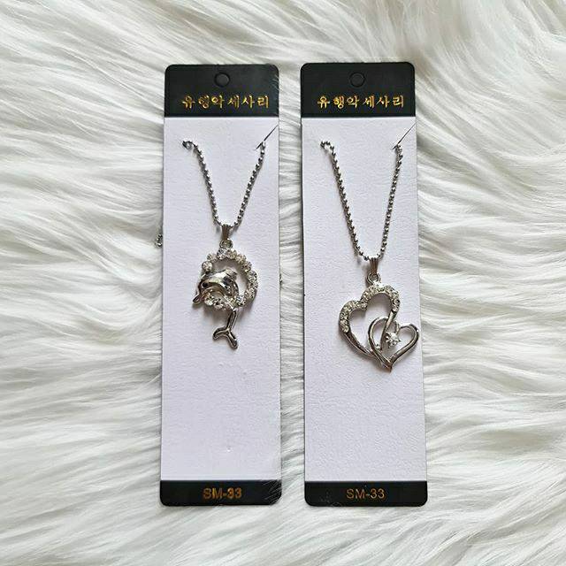 Promo Buy 1 get1 Kalung silver love Aksesoris wanita necklace dolphin