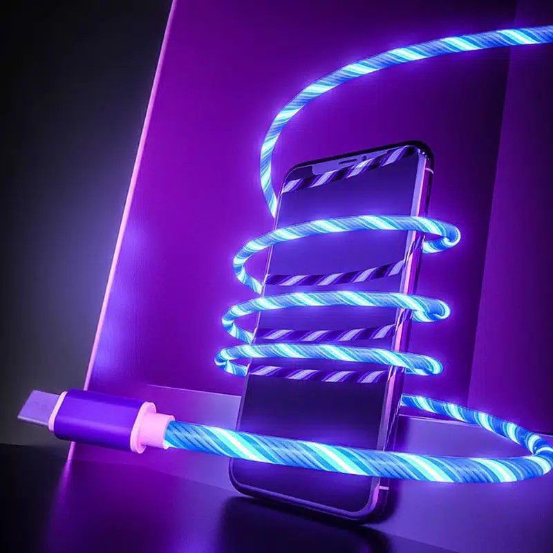 [PK-141] KABEL CHARGER LED MICRO USB,TIPE C DAN LIGHTNING DATA