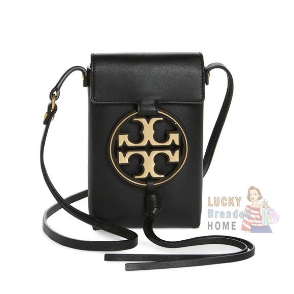 Tas TORY BURCH Miller Phone Crossbody Bag Black Logo Chain ORIGINAL