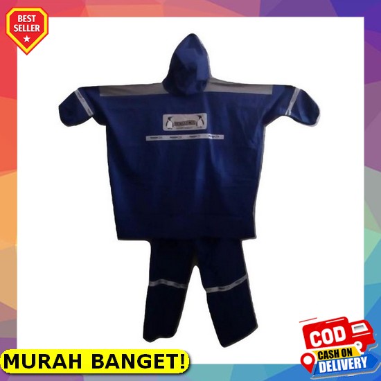 Jas Hujan Pria Wanita Setelan Set Jaket Celana Tribal Tato Hitam Tebal Bagus Berkualitas Murah Ibex 