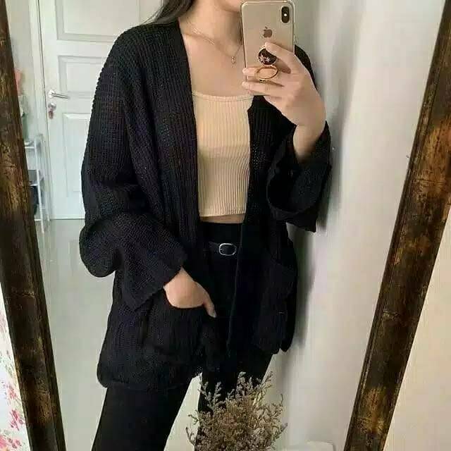 Kardigan Loocy Oversize - Pakaian Wanita - Bahan Rajut - Allsize-3