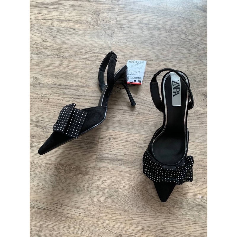 SEPATU  WANITA ZS085 SINGBACK HEEL STUDDED BOW  PREMIUM IMPORT