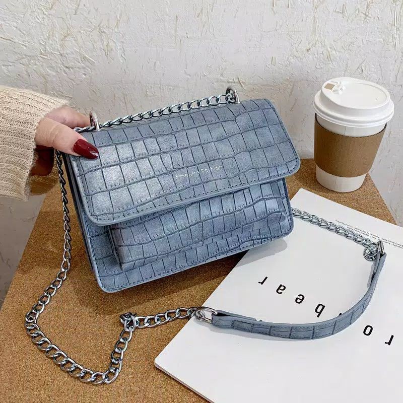 Tasready Tas Selempang Croco Rantai Amourre Fashion 7283