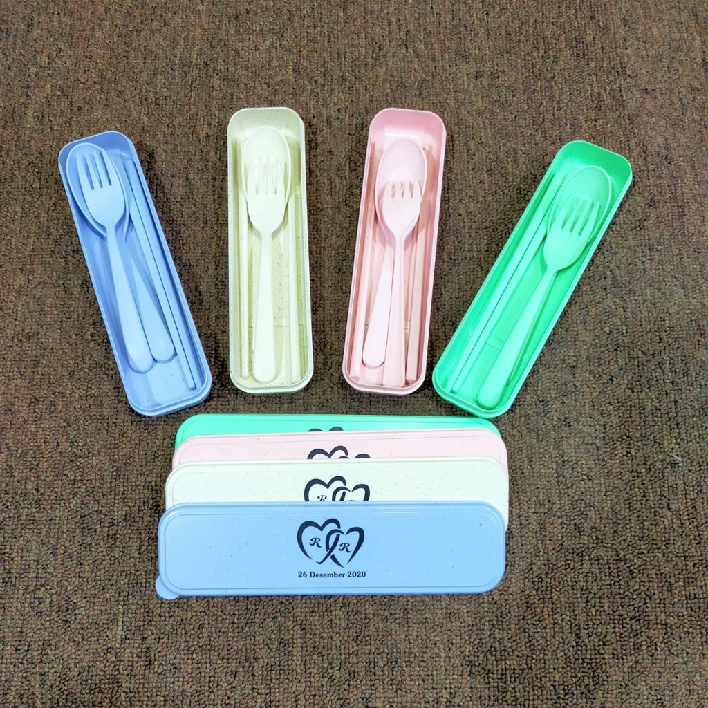 Grosir Souvenir 150 Pcs Sendok Garpu Sumpit jerami import Free Nama Keren tanpa packing