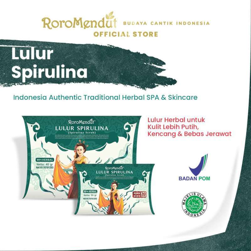 RORO MENDUT MASKER SPIRULINA &amp; LULUR SPIRULINA