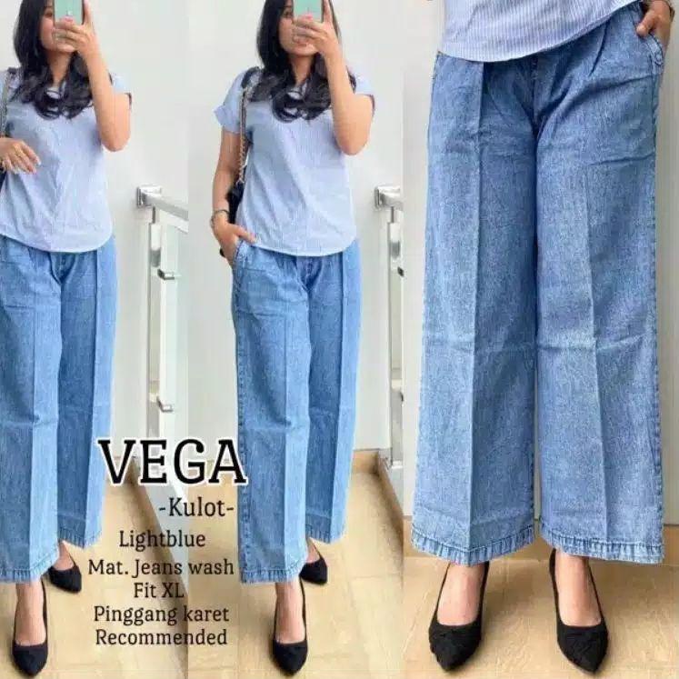 LCN ➭ VEGA KULOT JEANS WASH GAUDY °° (Serba Murah)
