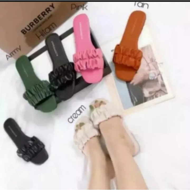 Sandal Teplek Kerut/Sandal Wanita Terbaru