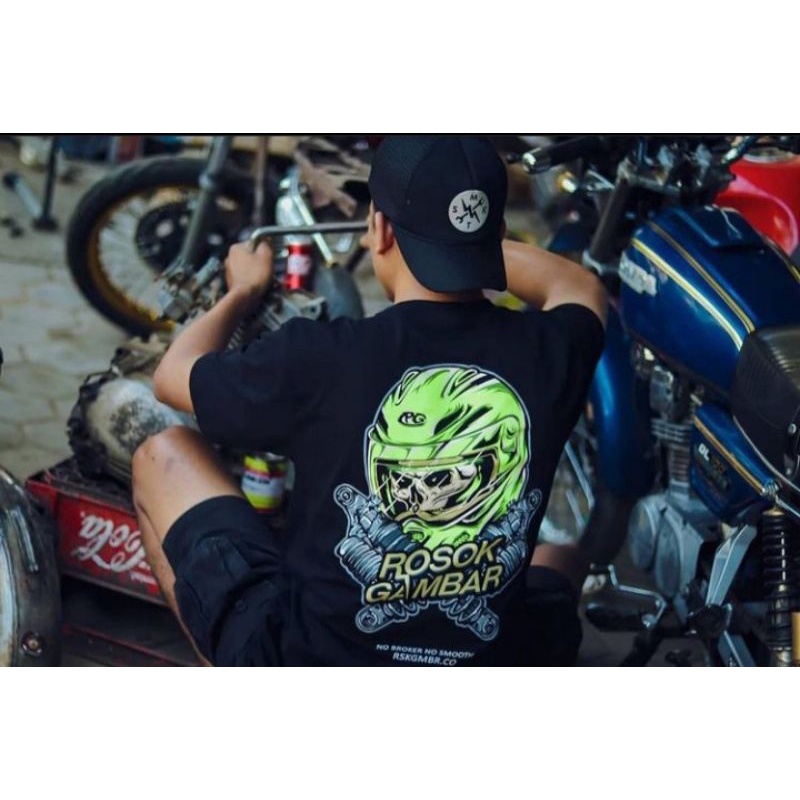 KAOS ROSOK GAMBAR TERBARU HELM HIJAH/ORIGINAL