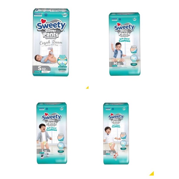 Diapers Sweety silver S32, Sweety silver M30, Sweety silver L28, Sweety silver XL26