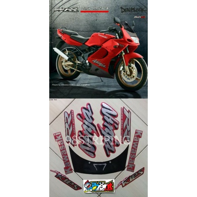 STRIPING NINJA RR MERAH TAHUN 2008 STIKER STANDAR ORI KAWASAKI