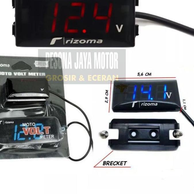 Volt Meter Rizoma Voltmeter Rizoma Volt Meter Motor VoltMeter Aki Digital Alat Pengukur Aki Motor ✭