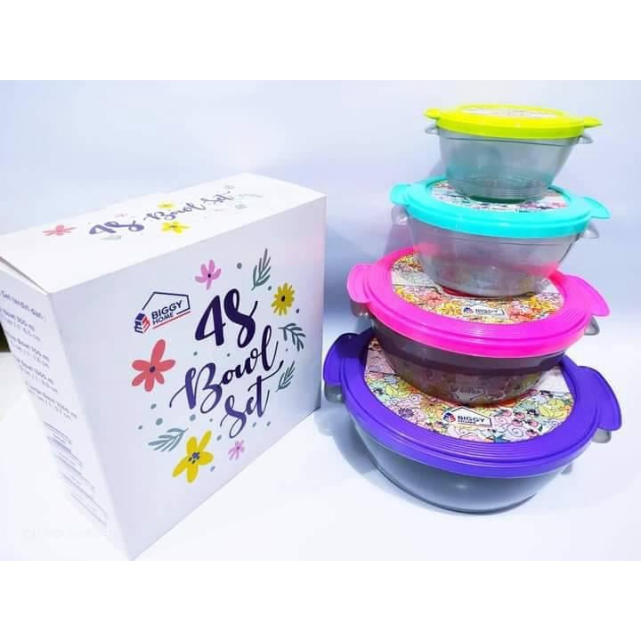 Bowl Set Biggy Toples Wadah Dengan Tutup Penyimpan Serbaguna Makanan