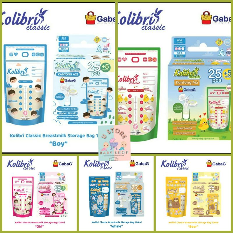 Kolibri smart - Gabag Kantong ASI Kolibri classic 120ml - Kantung ASI Baby  - Tempat ASI