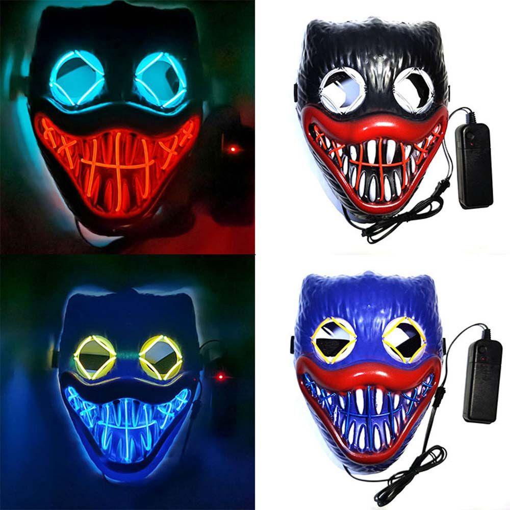 Lanfy Huggy Wuggy Mask Masquerade Party Pesta Dansa Lucu Party Props Party Mask Props Cosplay Mask Luminous Mask Game Pinggiran Topeng Penuh Wajah Topeng Halloween