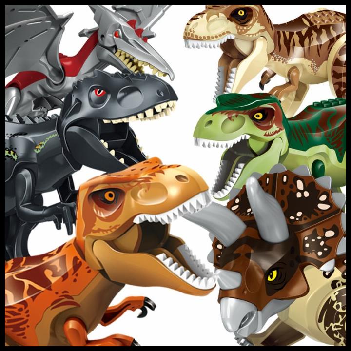 Mainan Lego Dinosaurus Tyrannosaurus Carnotaurus Triceratops Besar