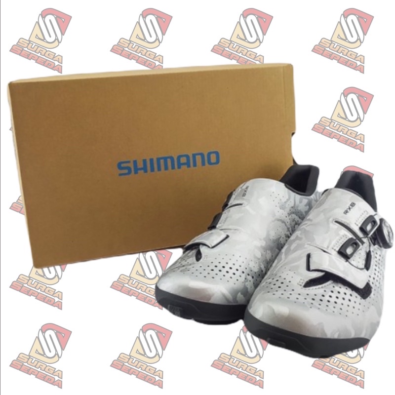 SEPATU CLEAT SHIMANO SH-RX800 WIDE SILVER SHOES MTB XC800