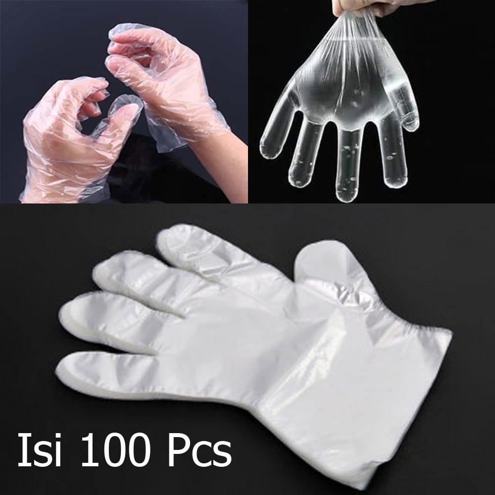 Sarung Tangan Plastik pelastik isi 100 pcs Glove Sarung tangan sekali pakai sarung tangan