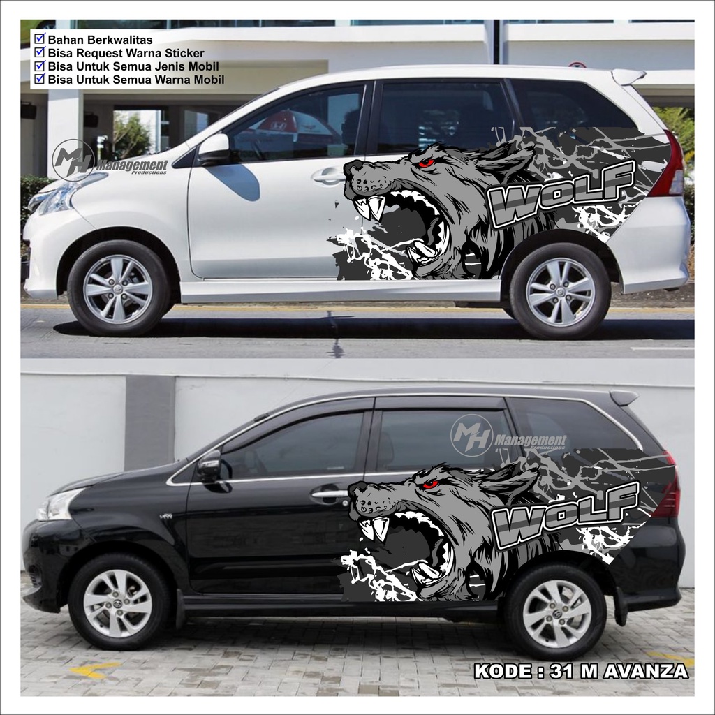 Sticker Decal Mobil Toyota Avanza Stiker Printing Decal Mobil
