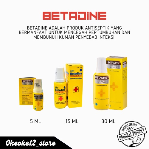 Betadin antiseptic solution 5ml - 15ml &amp; 30ml