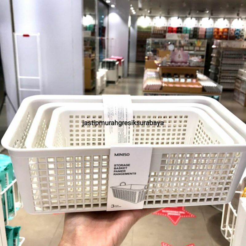 STORAGE BASKET MINISO TEMPAT PENYIMPANAN MINISO TEMPAT SEKATAN LACI
