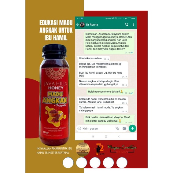 

Madu Angkak Java hills honey penambah trombosit dan asi booster