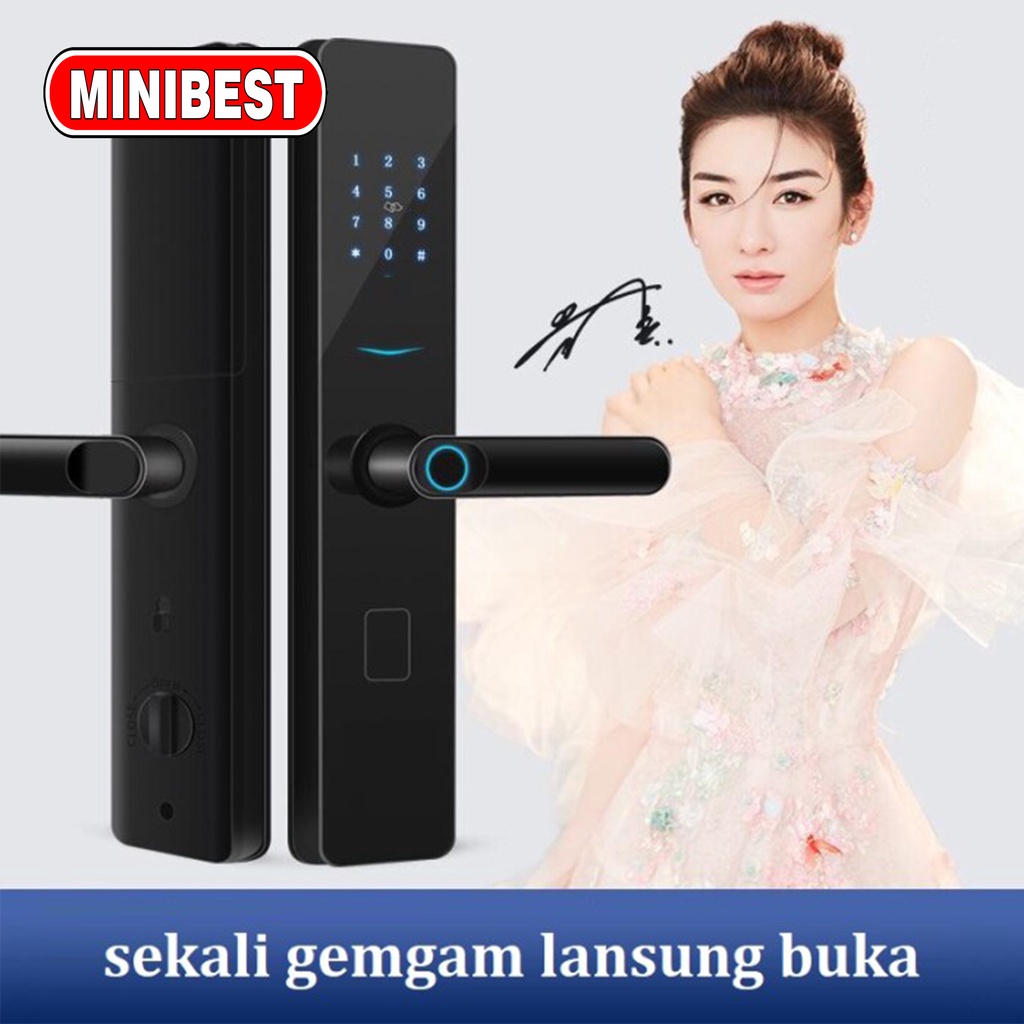 [MB] Handle kunci pintu elektronik Smart Door Lock Cerdas Sandi Sidik Jari