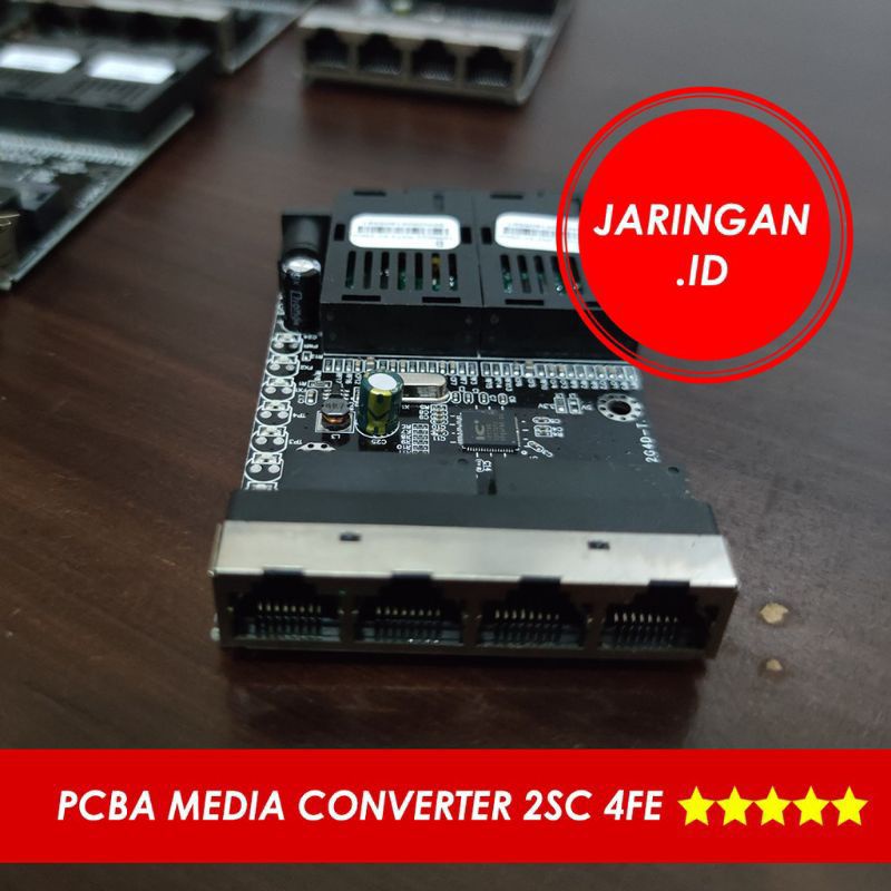 Media Converter 2 port FO 4 port Lan 10/100 Board