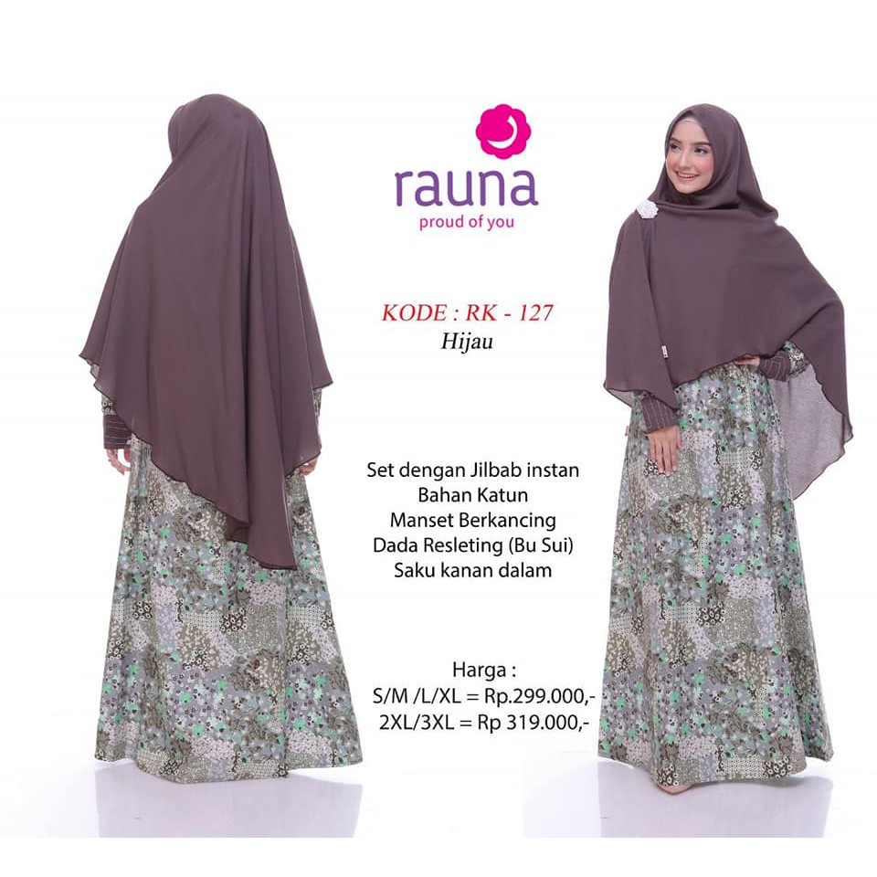 Gamis Katun Rauna Syar'i / RK - 127 / 128  / Fashion Muslim