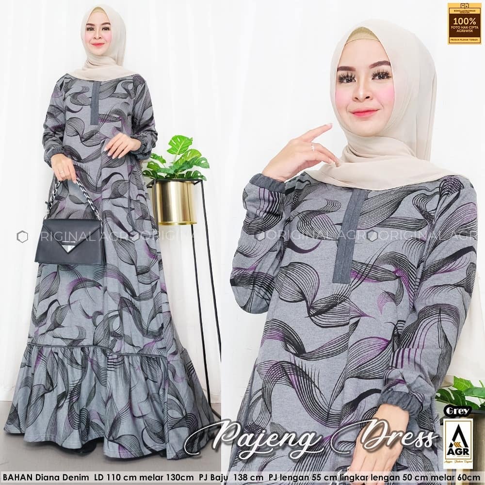Gamis Wanita Calvin Jeans Diana Busui Tebal Melar Nyaman di Pakai Fane Levila Gamis Muslim Kekinian-6