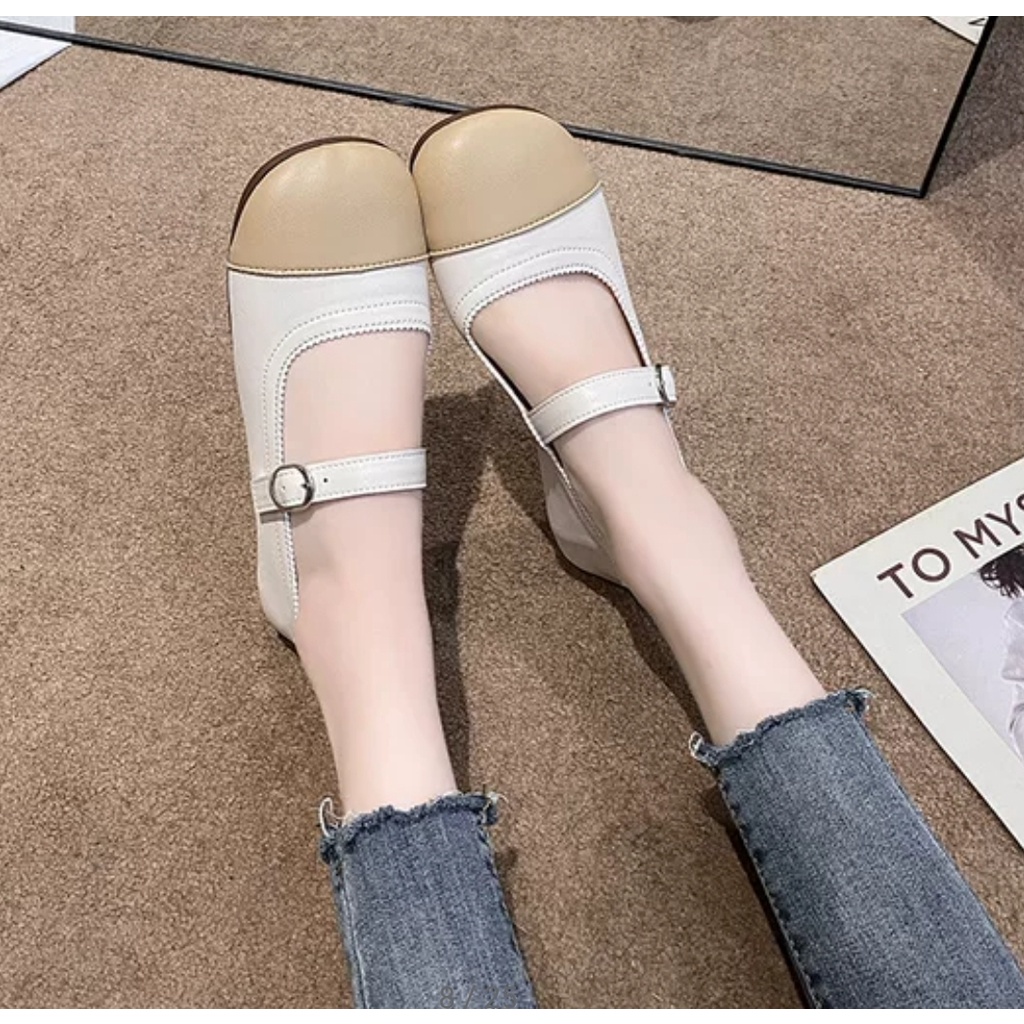 SS2233 Flat Shoes Wanita Fashion Import TT Ballerina Slip On Ready Jakarta Bisa COD (With Box)