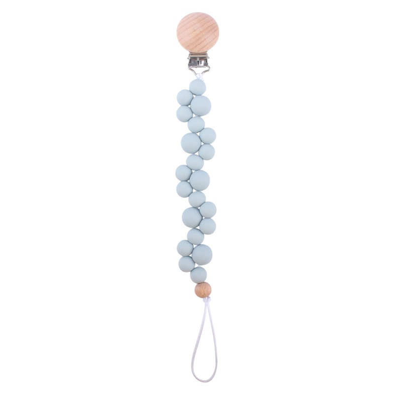 Mary Klip Rantai Manik Kayu Beech Holder Dot Empeng / Teether Bayi DIY