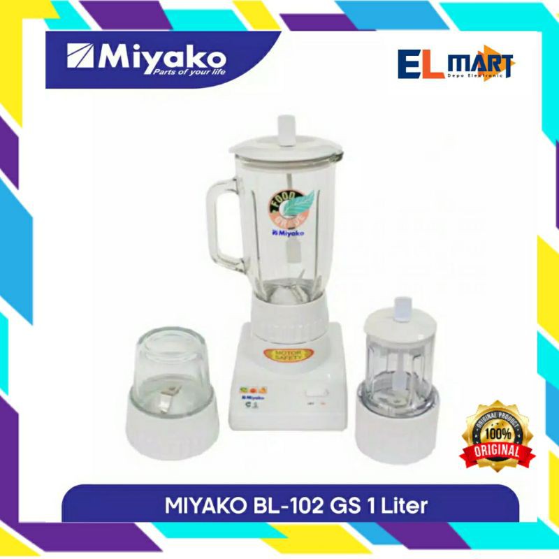 Miyako Blender 3 Tabung Jar Kca BL 102GS - 102 GS - BL102GS Penggiling Bumbu Basah &amp; Kering 3in1