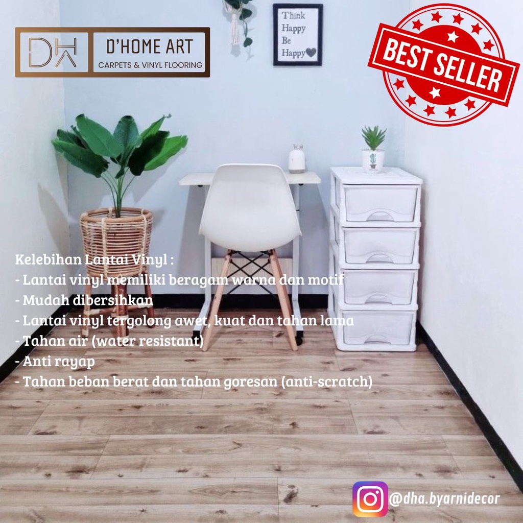 Vinyl Lantai Kayu - Lantai Vinyl Kayu Meforze Tebal 3mm