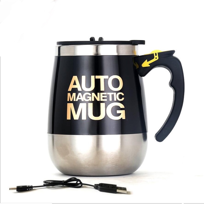 Gelas Mug Aduk Otomatis Gelas Unik Automatic Magnetic Stirring Cup USB Charge 400ml