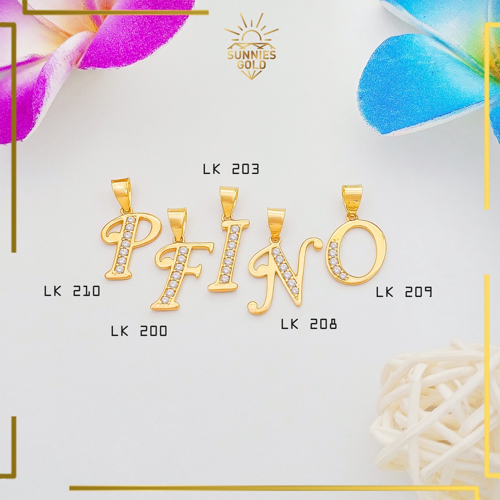LIONTIN HURUF EMAS ASLI KADAR 375/8K LIONTIN KALUNG 1 SET ALPHABET RINGAN MURAH CANTIK BEST SELLER -