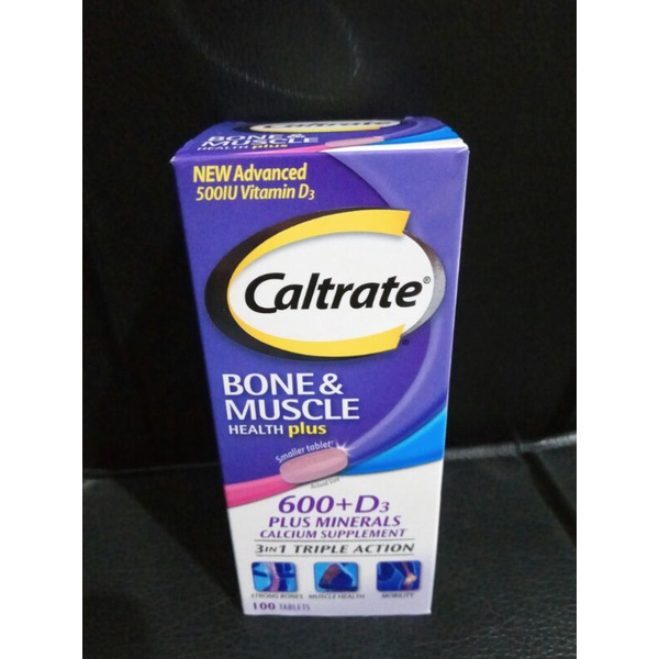Caltrate 600+D3 600 d3 plus minerals (for Bones and Muscles) 100s