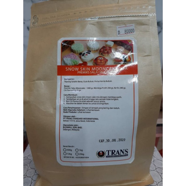 TRANS SNOW SKIN MOONCAKE MIX PREMIX SALJU MOON CAKE 1KG