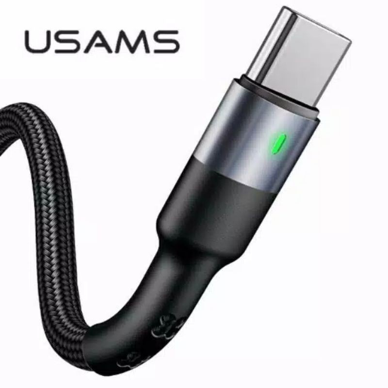 USAMS U26 Kabel Charger Fast Charging Android iPhone USB TYPE C ,MICRO &amp; LIGHTNING ORIGINAL