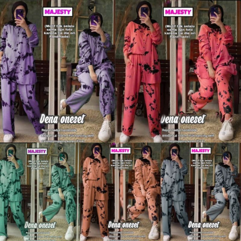 Setelan Tie Dye Lengan Panjang Murah Setelan Bumil Kekinian Baju hamil Setelan Pajamas Rayon Wanita