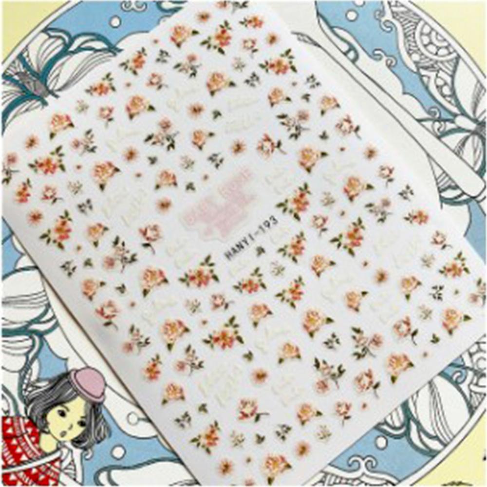 Mxbeauty Stiker Kuku 3D Wanita Gadis Bunga Mawar Perekat Diri DIY Dekorasi Nail Art