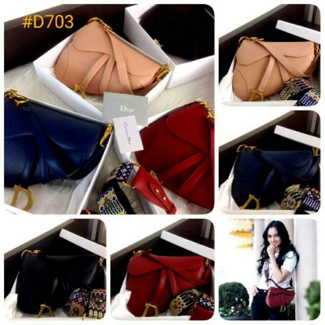 Christian dior saddle leather bag spring summer
