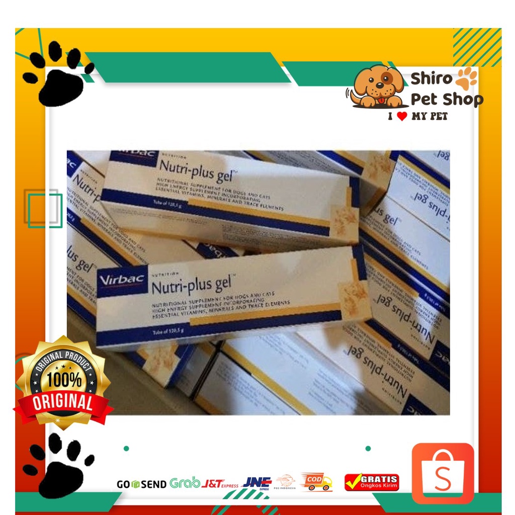 Nutri plus gel vitamin hewan kucing anjing virbac suplemen perawatan hewan kucing anjing