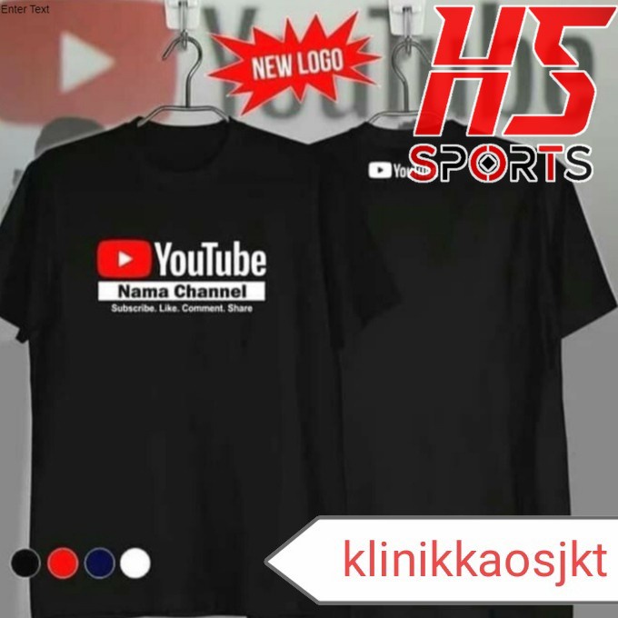 BAJU YOUTUBE - KAOS YOUTUBE CHANNEL FREE CUSTOM NAMA - TSHIRT YOUTUBE