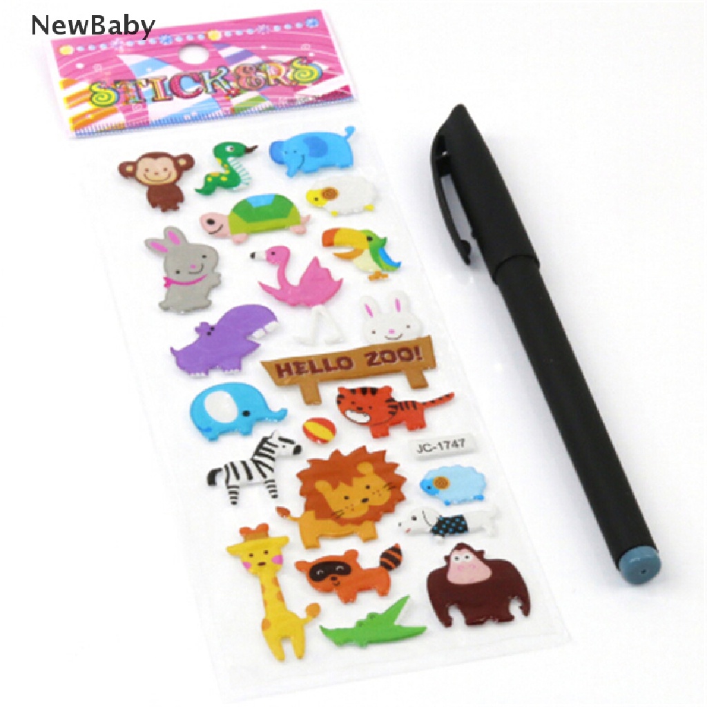 5 Lembar Stiker Bubble Puffy Motif Kartun Lucu Untuk Scrapbookhadiah Anak