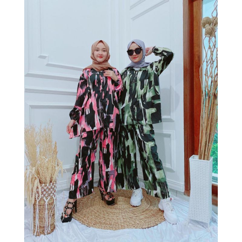 set celana rayon jumbo . one set rayon jumbo xl . setcel rayon jumbo . one set wanita