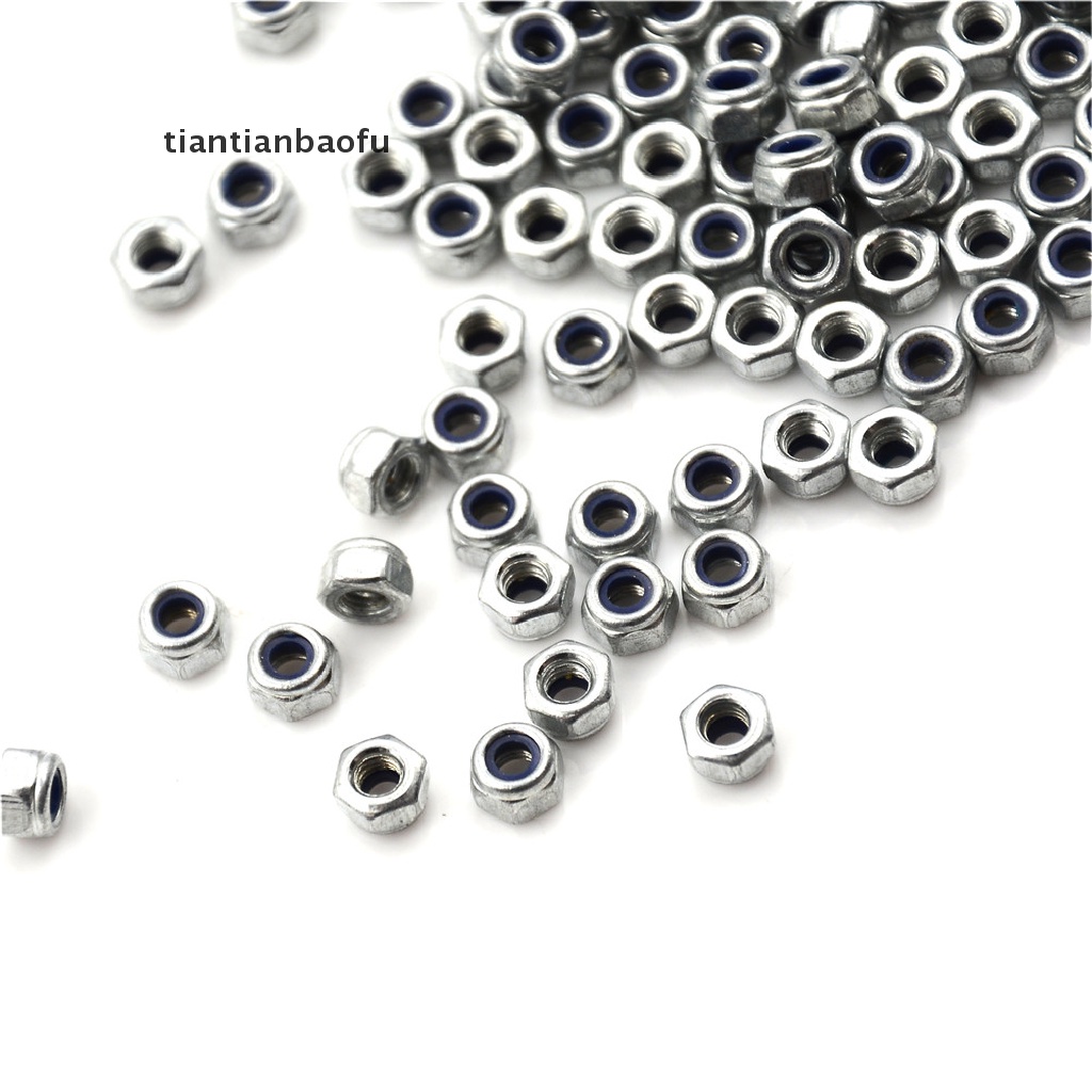 100pcs M3X0.5Mm Nylocking Nuts Bahan Nylon Stainless Steel