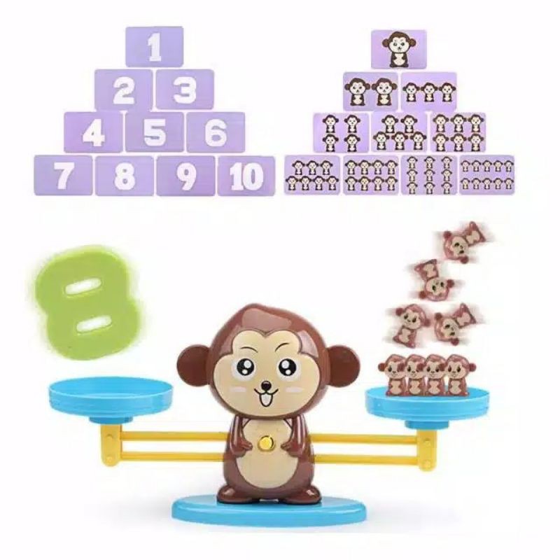 Mainan Monkey Balance Math Toy Game/Belajar Matematika Monkey Balance/Timbangan Belajar Berhitung