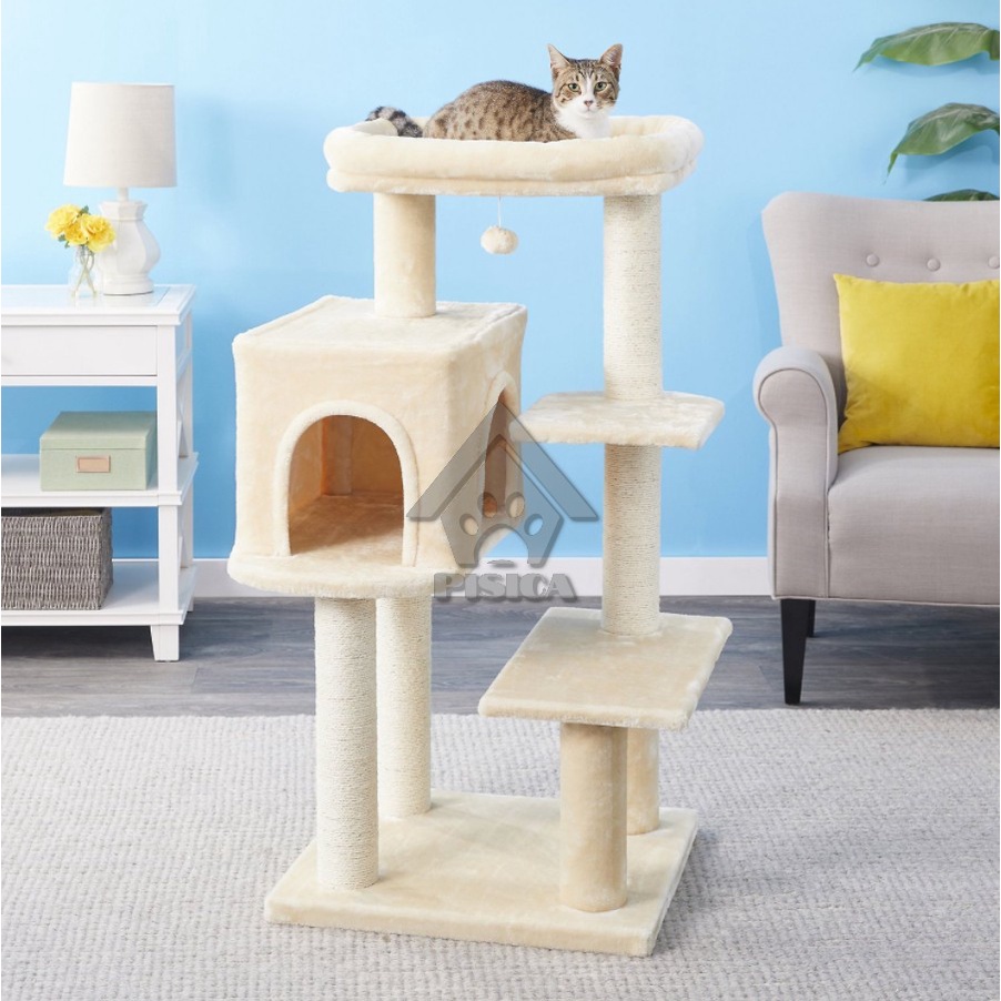 Cat Condo - Cat Scratcher - Kandang Kucing kayu - Mainan Kucing - Rumah Kucing