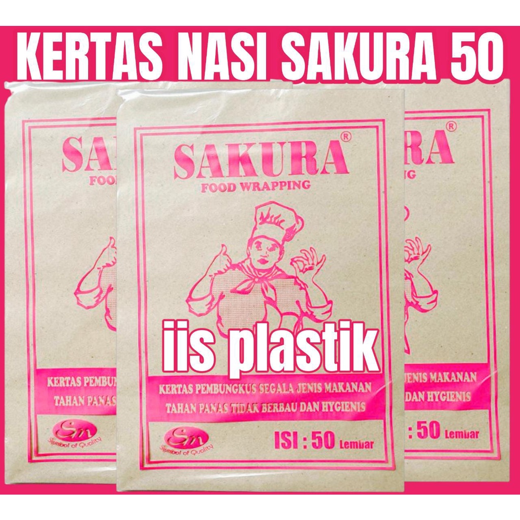 Kertas nasi coklat ukuran 27x36 isi 50 lembar / bungkus nasi warteg murah SAKURA